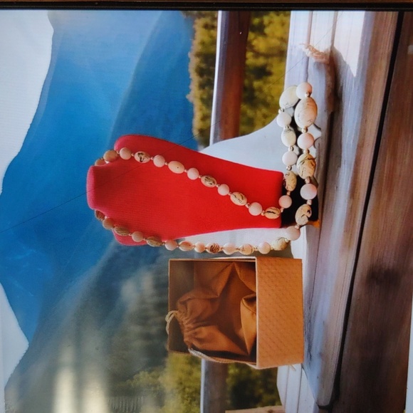 QVC WHITE/SILVER MARBLE GRADUATED BOHO BEADED NECKLACE 24" NEW! - Picture 1 of 3